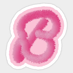 B Pink Animal Initials Sticker